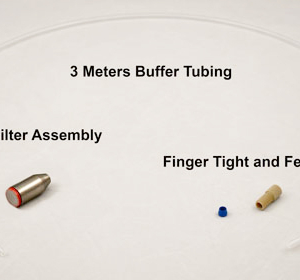 Buffer Inlet Assembly 3m KDT-1811-1233-N contains: (1) Finger tight, (1) Ferrule, (3) meters of 3/16" tubing, (1) titanium sinker and (1) inlet filter. 